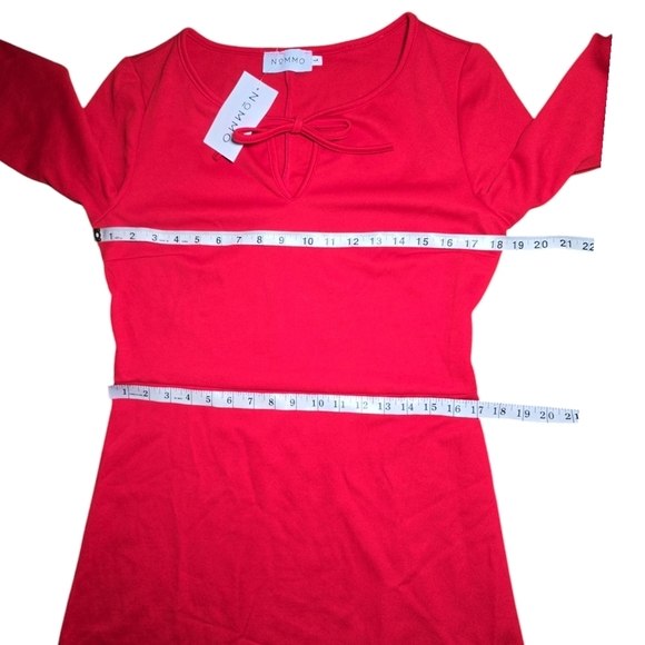 NWT Vibrant Red Dress by Nommo Size L - Picture 3 of 5